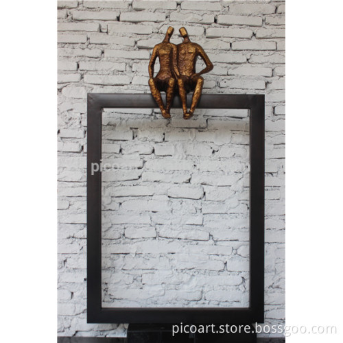 Abstract human metal sculpture for decoration